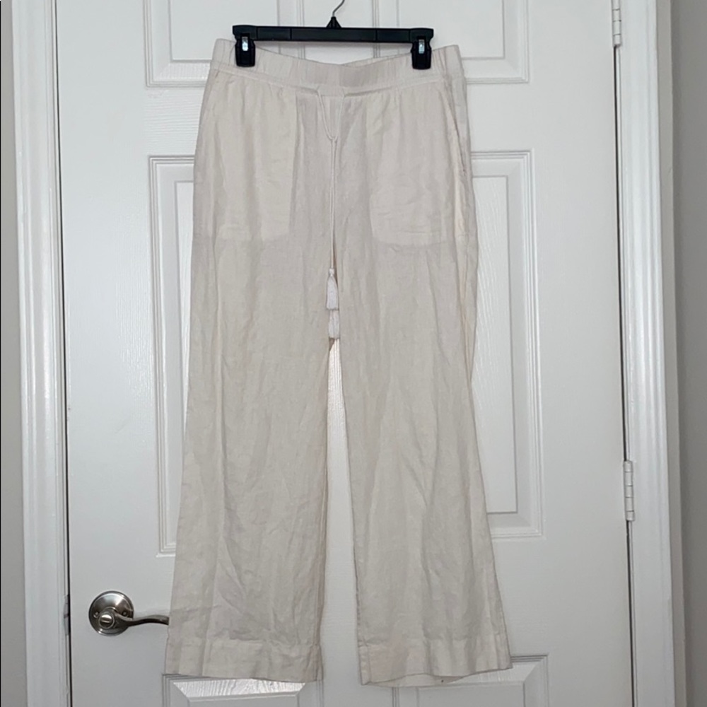 Flowy cream wide leg pants
